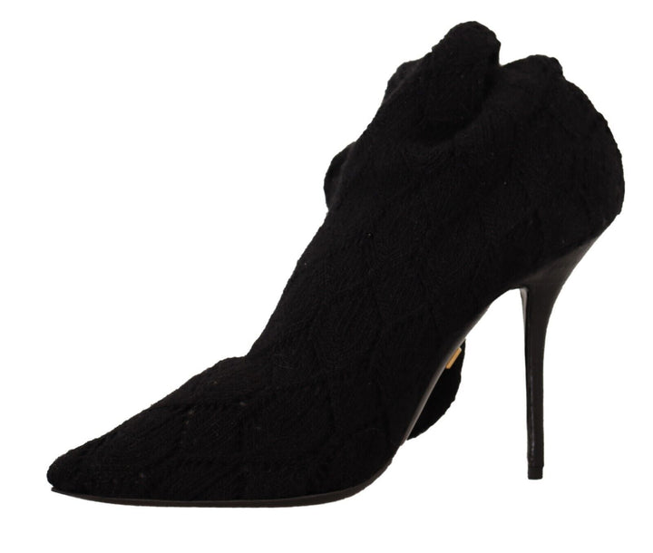 Schwarze Stretch-Socken Kniestrümpfe Schuhe