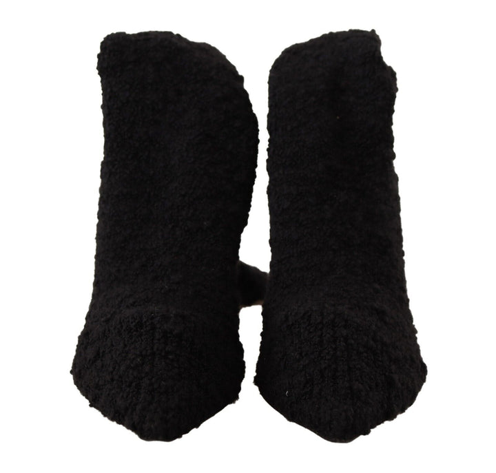 Schwarze Stretch-Socken Kniestrümpfe Schuhe