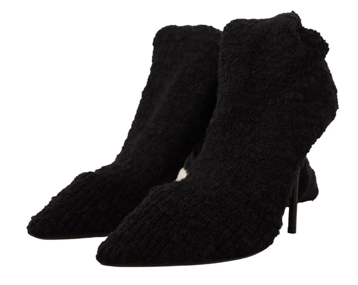 Schwarze Stretch-Socken Kniestrümpfe Schuhe