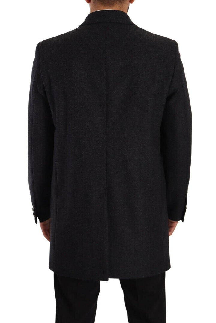 Dunkelgrau Wolle über Trenchcoat Männer Jacke