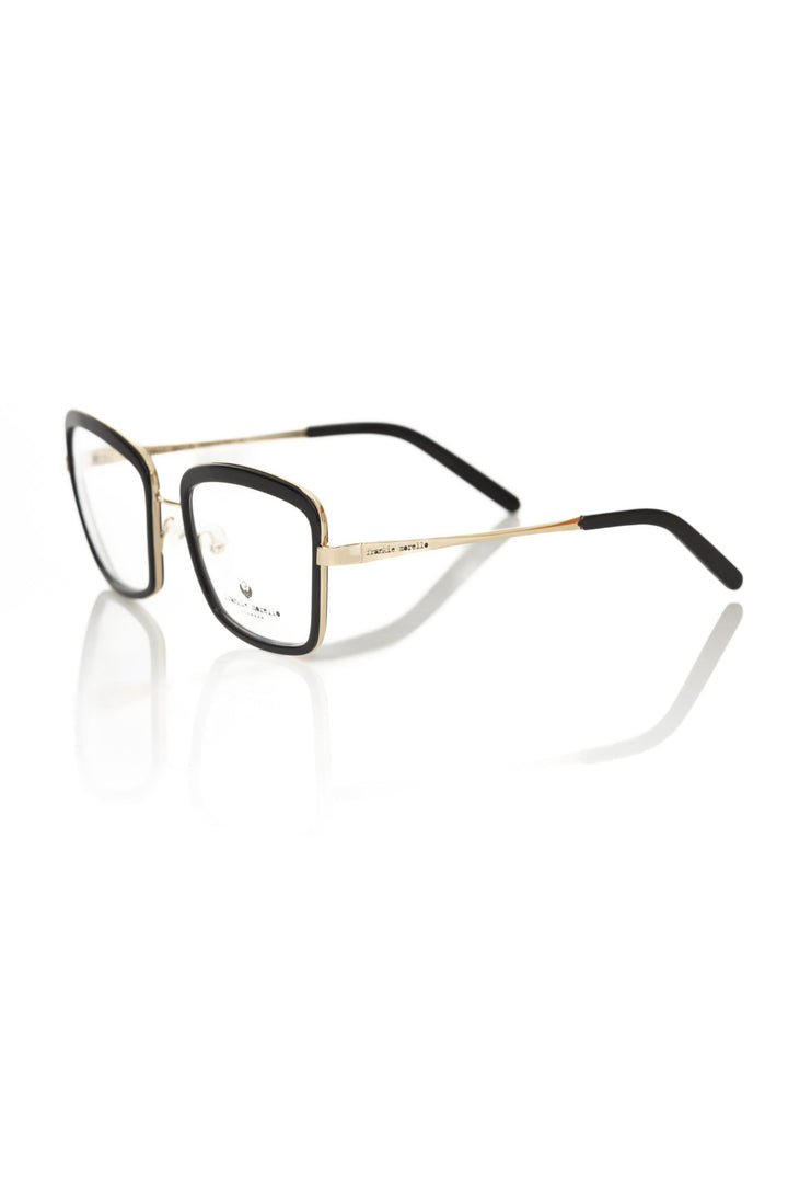 Damen-Brillengestell mit schwarzem Metallic-Design