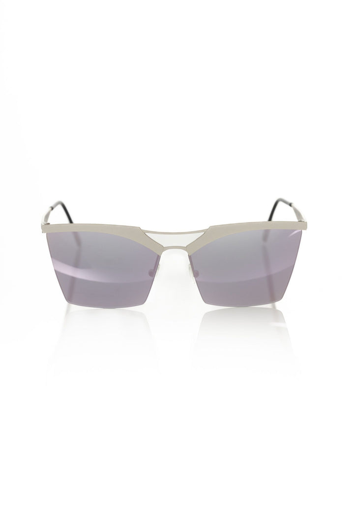 Silver metallic women's sunglasses