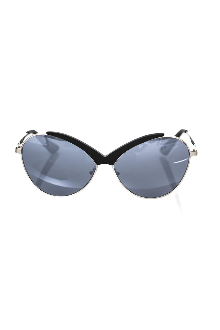 Schwarze Metallic Fiber Damen-Sonnenbrille