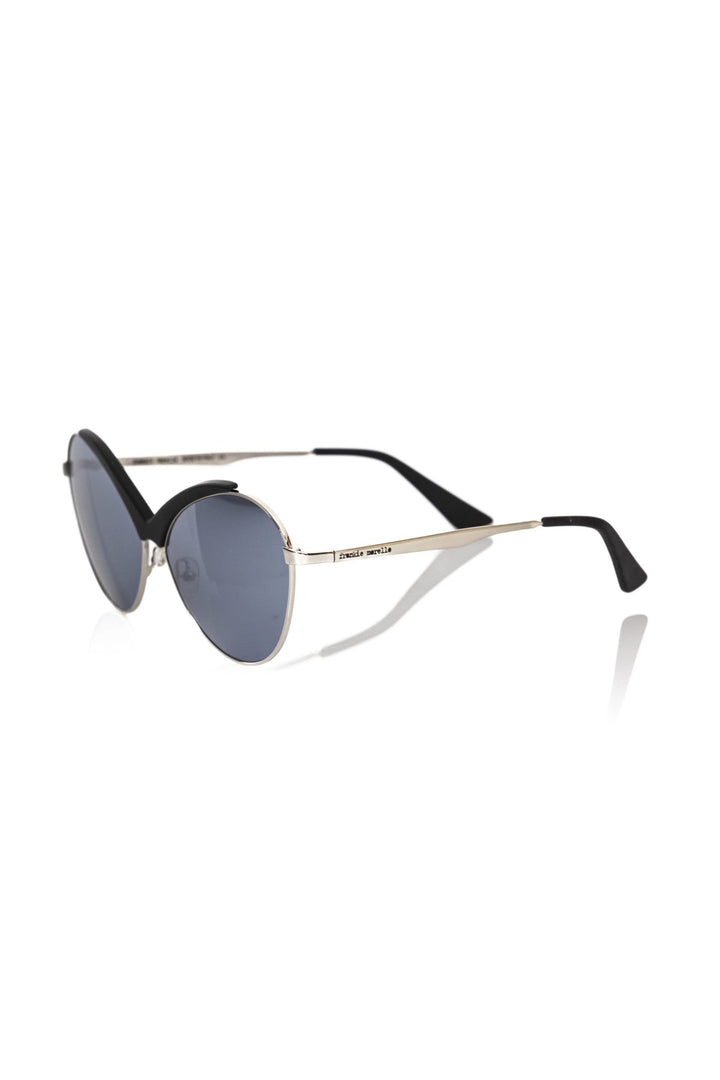 Schwarze Metallic Fiber Damen-Sonnenbrille