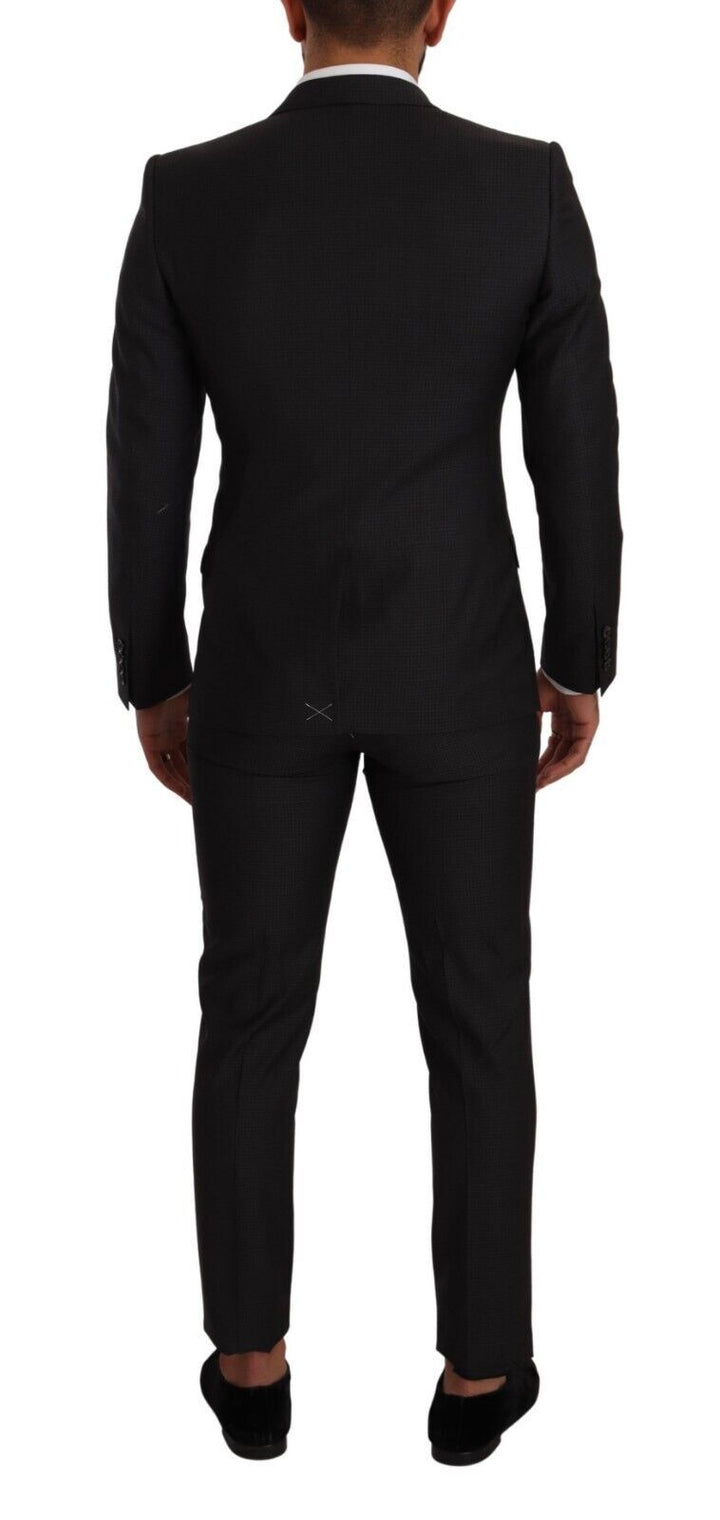 Elegant black wool martini suit