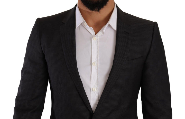 Elegant black wool martini suit