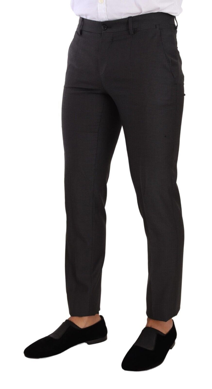 Elegant black wool martini suit