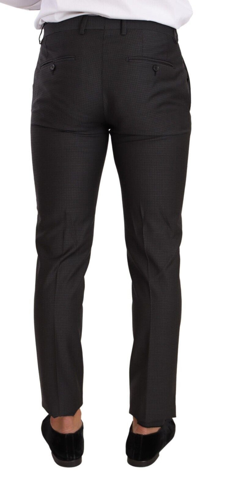 Elegant black wool martini suit