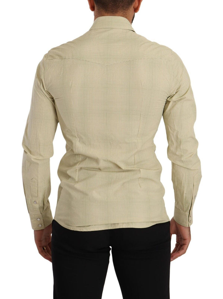 Gelbes SICILIA Hemd aus Baumwolle Casual Slim Fit