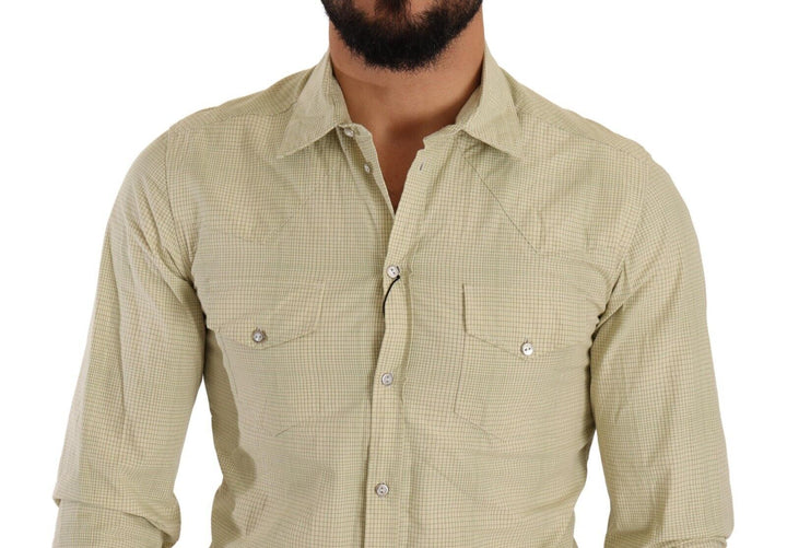 Gelbes SICILIA Hemd aus Baumwolle Casual Slim Fit