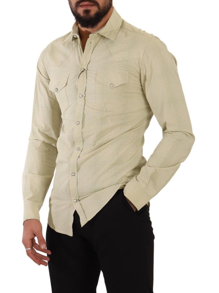 Gelbes SICILIA Hemd aus Baumwolle Casual Slim Fit