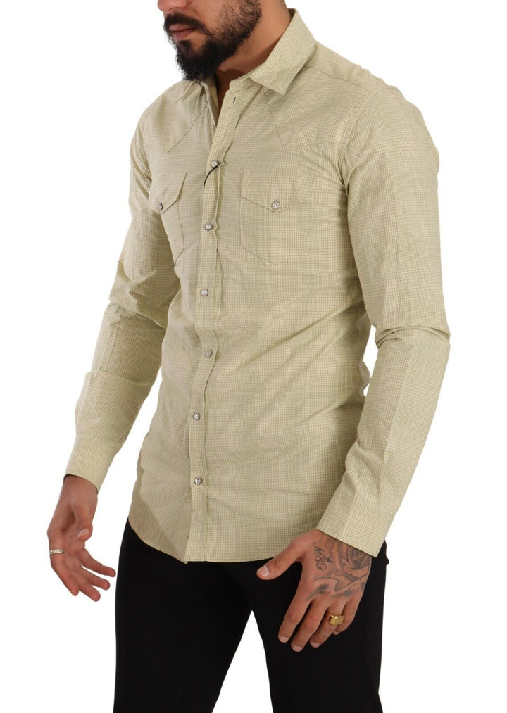 Gelbes SICILIA Hemd aus Baumwolle Casual Slim Fit