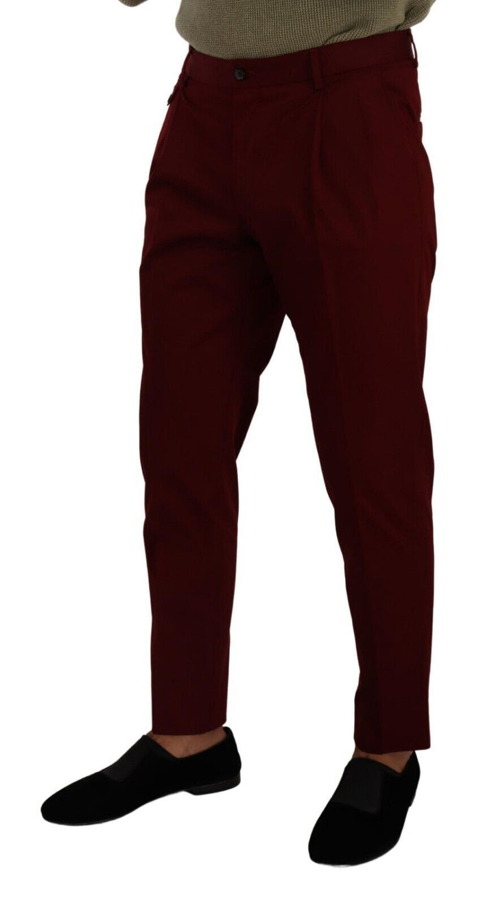 Dunkelrote Herren Chinos aus Baumwolle Kleiderhosen