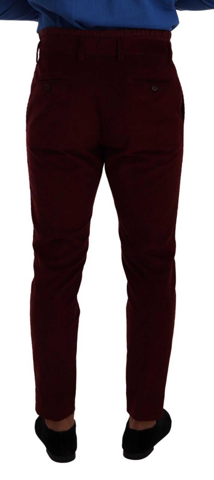 Elegant burgundy velvet dress trousers