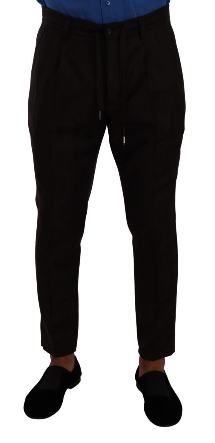 Bordeauxfarbene Wolle Herren Skinny Hosen Hosen