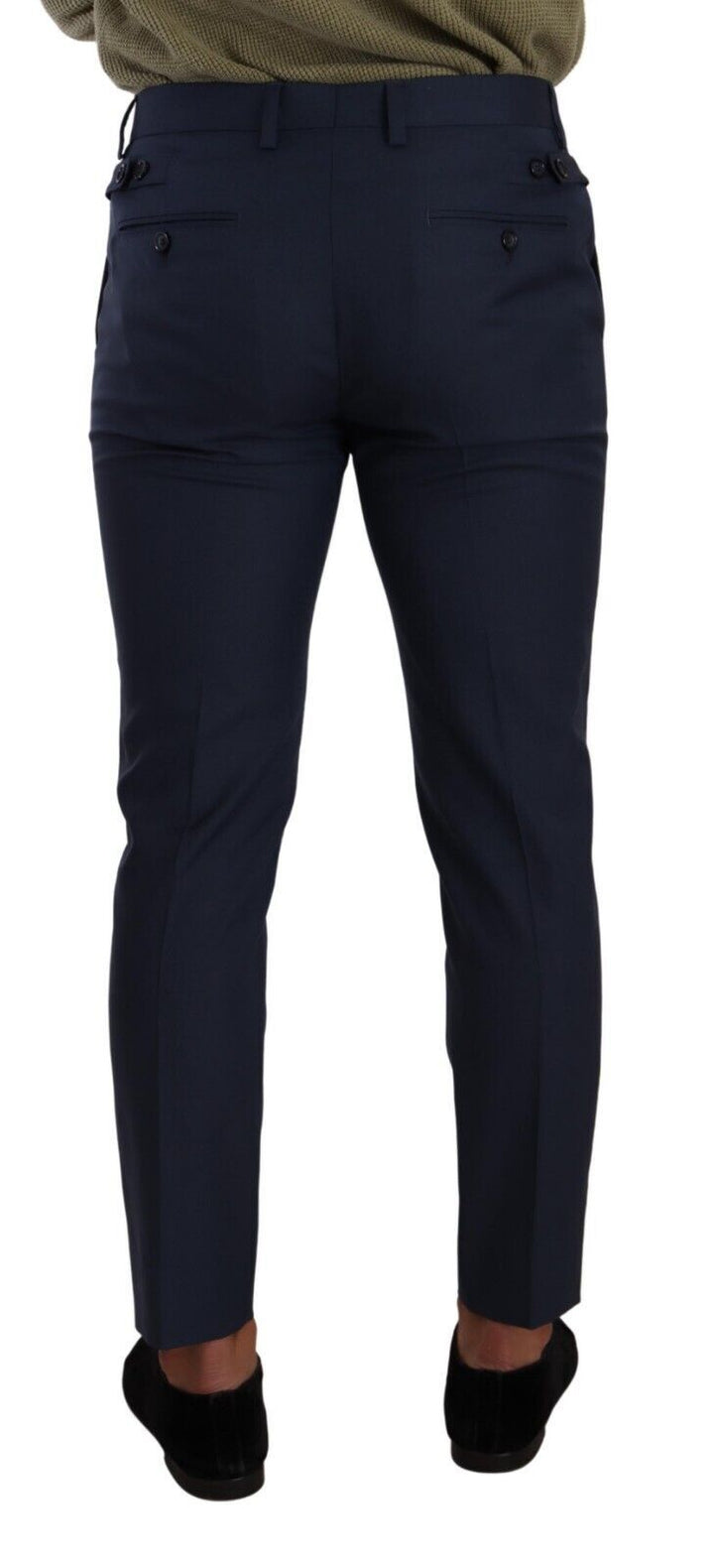 Dunkelblaue Wolle Skinny Formal Dress Pants