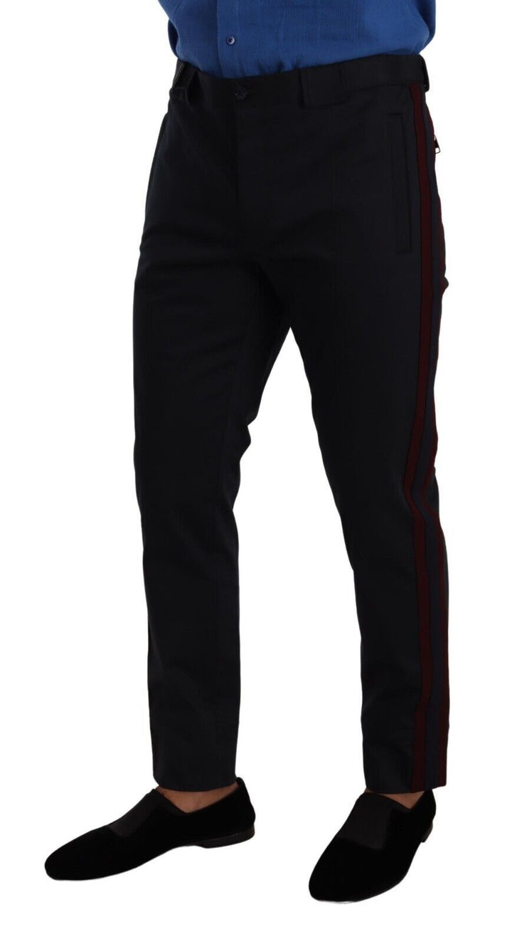 Bordeauxblaue Skinny Chino-Hose aus Baumwolle