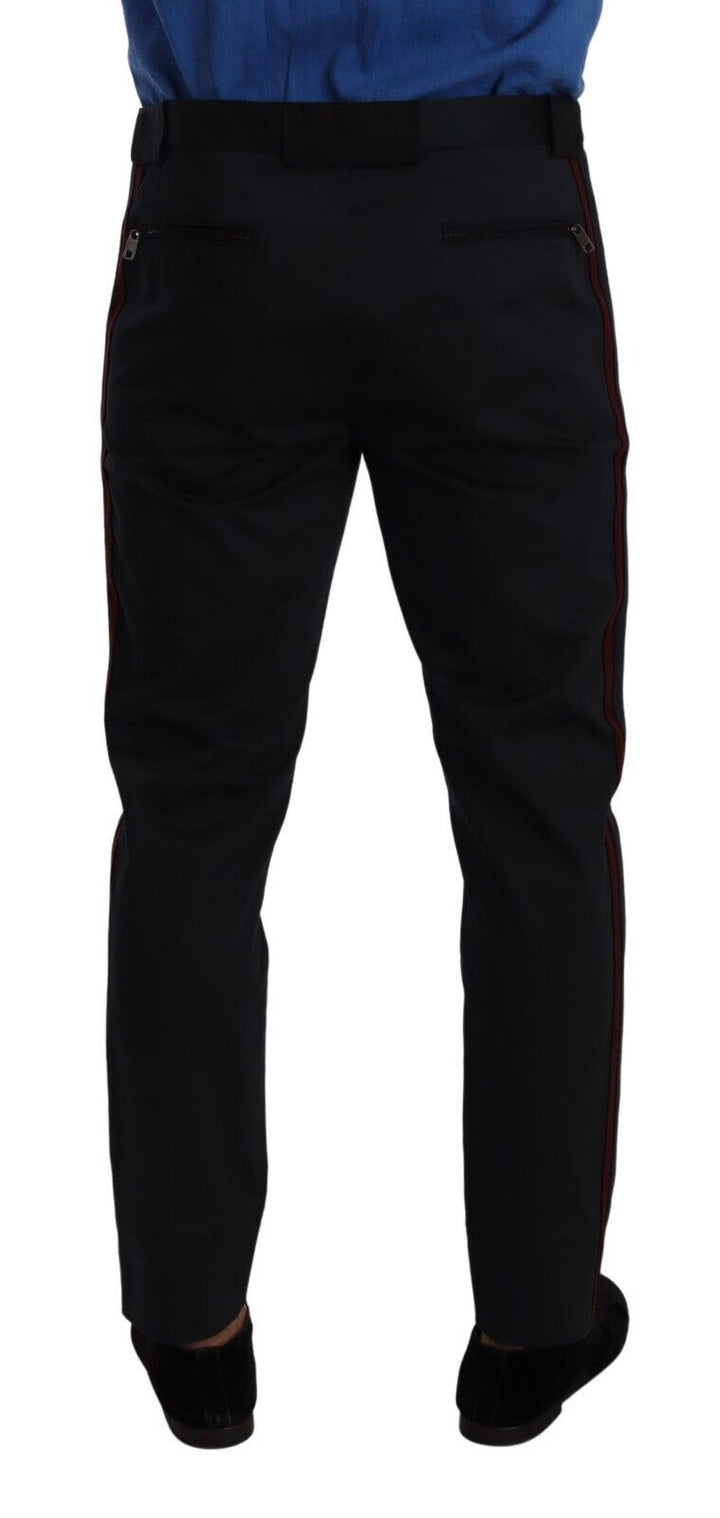 Bordeauxblaue Skinny Chino-Hose aus Baumwolle
