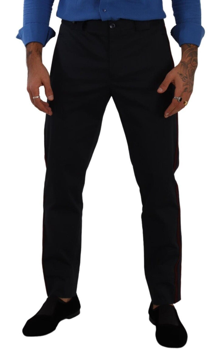 Bordeauxblaue Skinny Chino-Hose aus Baumwolle