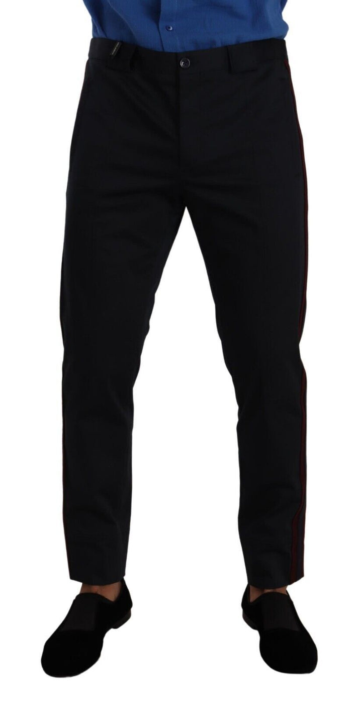 Bordeauxblaue Skinny Chino-Hose aus Baumwolle