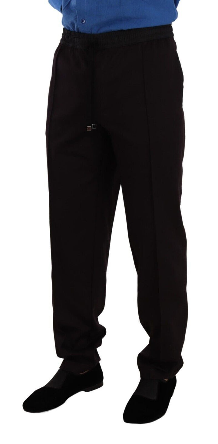 Elegant burgundy cotton sweatpants