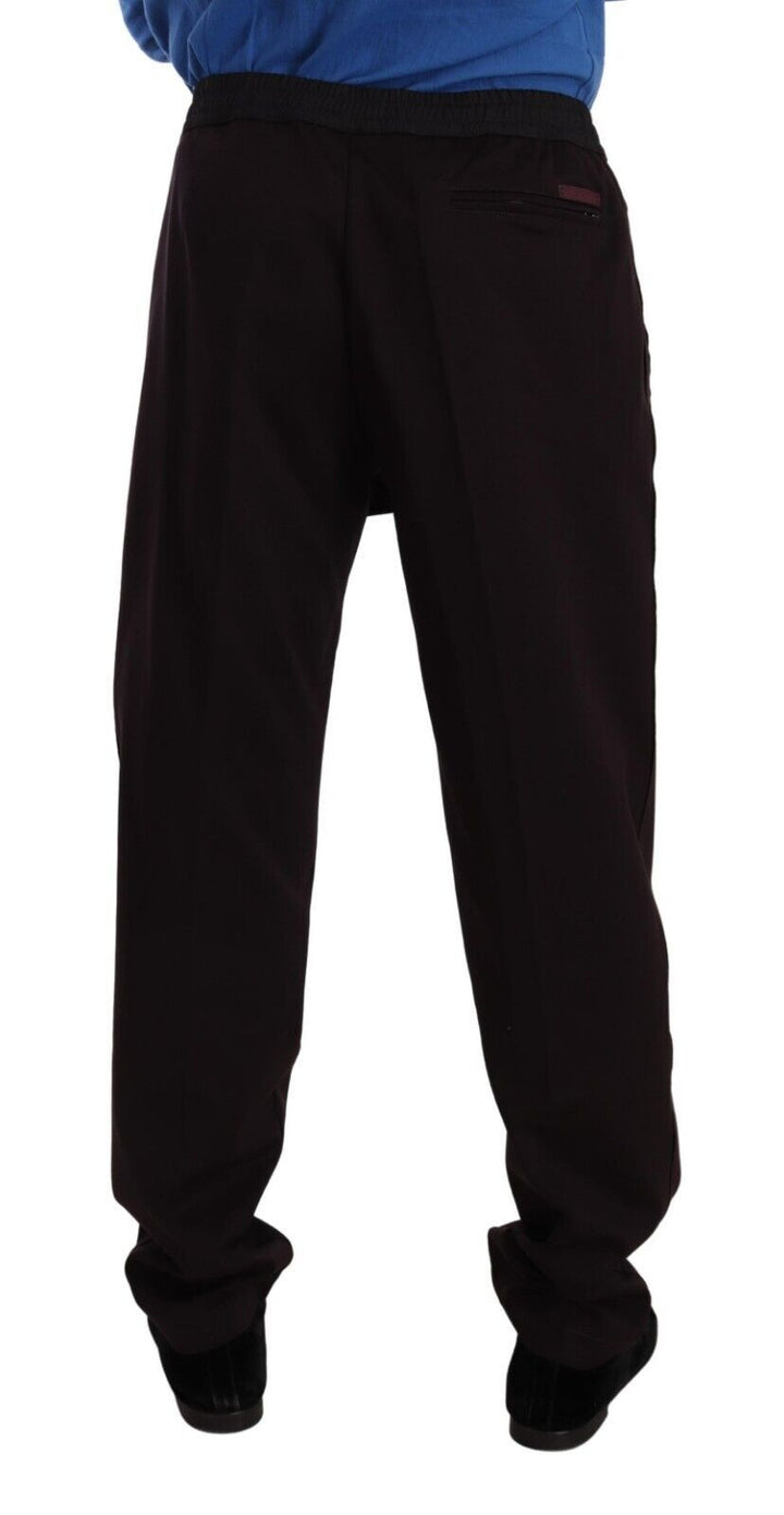 Elegant burgundy cotton sweatpants