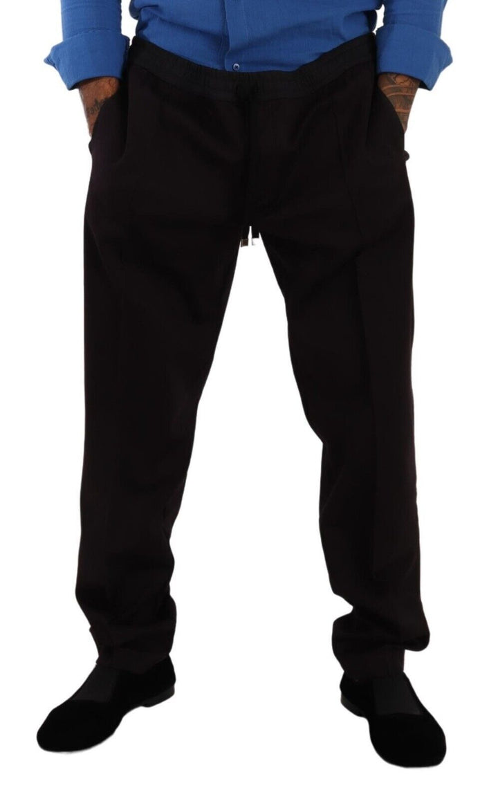 Elegant burgundy cotton sweatpants