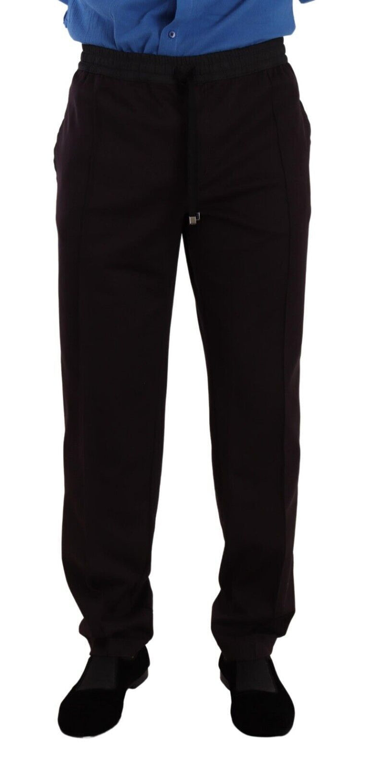 Elegant burgundy cotton sweatpants