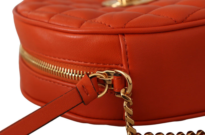 Elegante runde Crossbody-Tasche aus Nappaleder