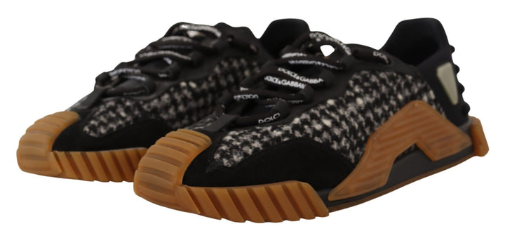 Schwarz Weiß Stoff Lace Up NS1 Turnschuhe