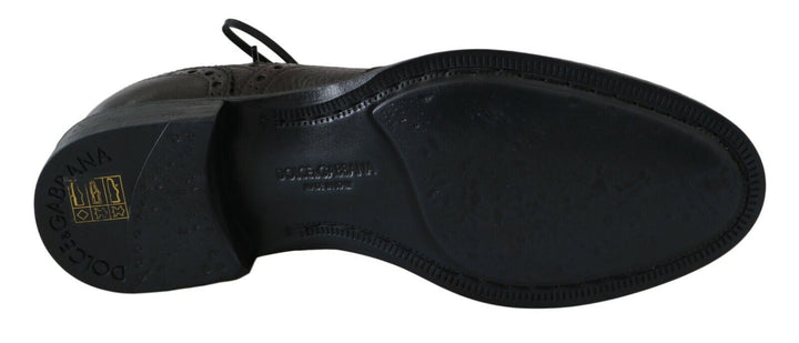 Braune Leder Wingtip Derby Formelle Schuhe