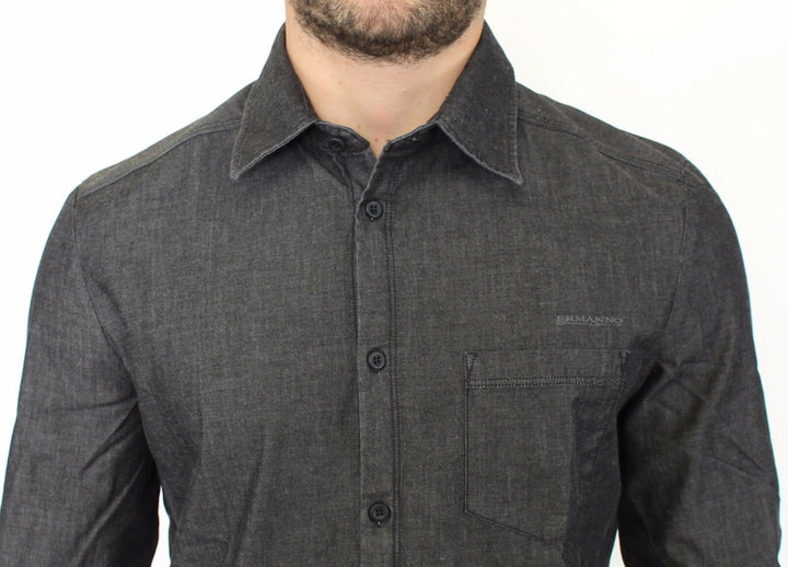 Denim-Jeans Baumwolle Casual Gray Stretch Shirt
