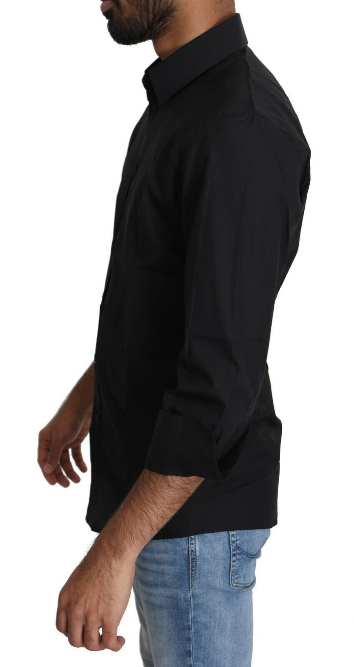 Elegant black slim fit shirt