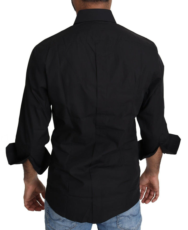 Elegant black slim fit shirt