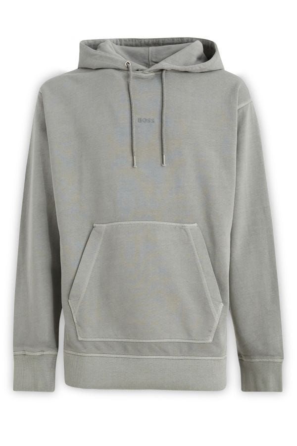 Elegantes Sweatshirt mit Kapuze aus grauer Baumwolle