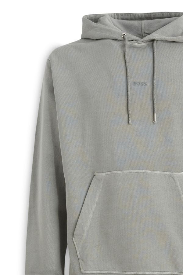 Elegantes Sweatshirt mit Kapuze aus grauer Baumwolle