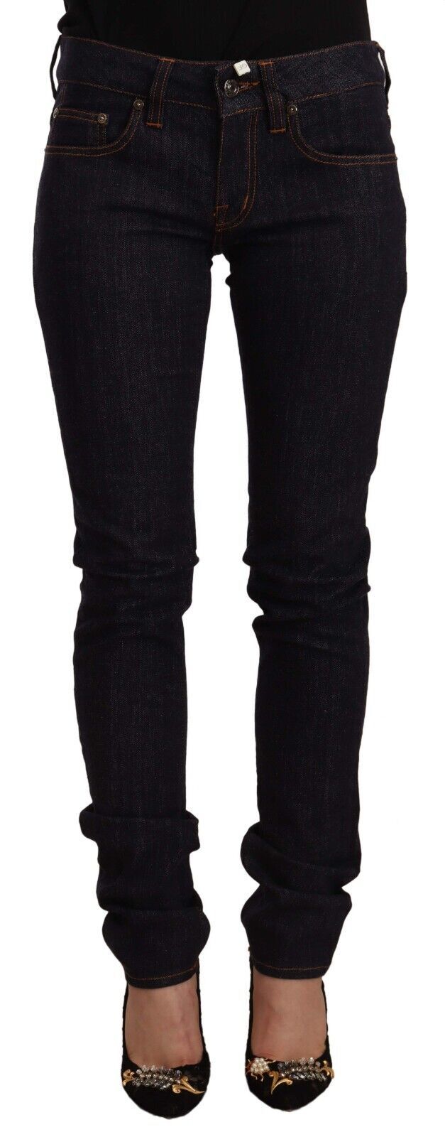 Schwarze Skinny-Jeans aus Baumwoll-Denim mit mittlerer Taille
