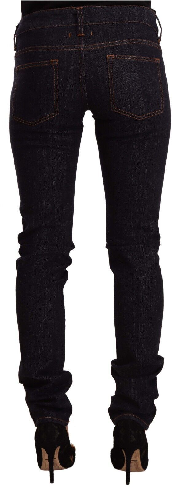 Schwarze Skinny-Jeans aus Baumwoll-Denim mit mittlerer Taille