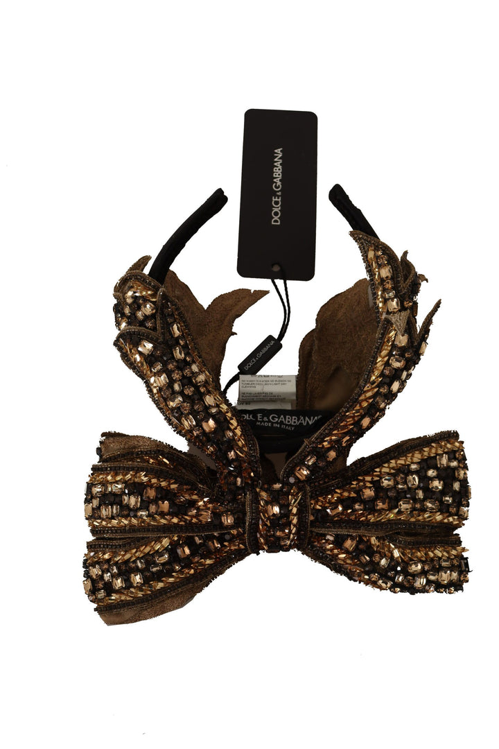 Gold Kristall Perlen Pailletten Seide Bogen Stirnband Diadem
