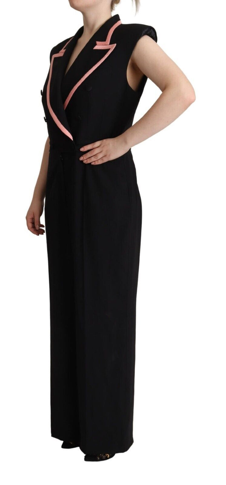 Elegant sleeveless wool blend jumpsuit