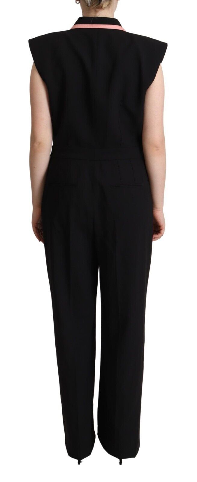 Elegant sleeveless wool blend jumpsuit