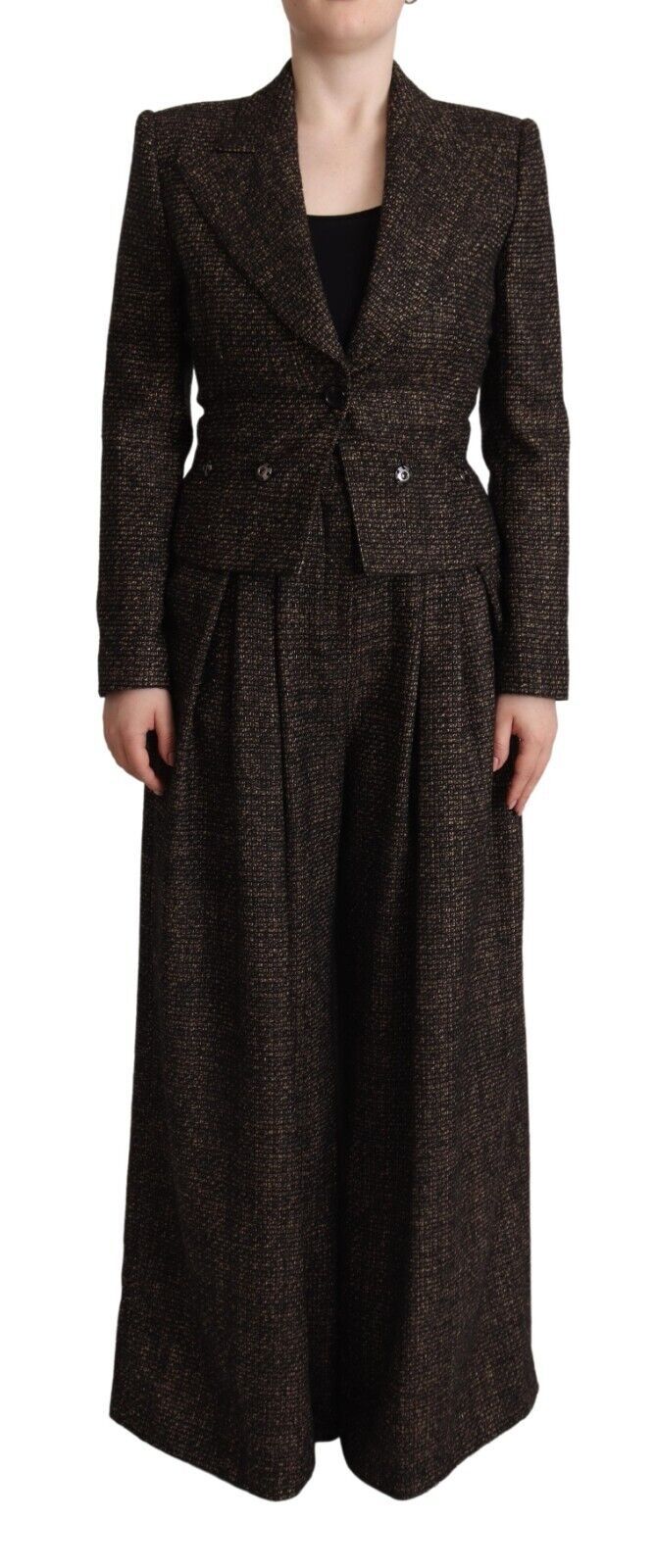 Dunkelbraun Wolle einreihig 2 Pc Jacke Hose