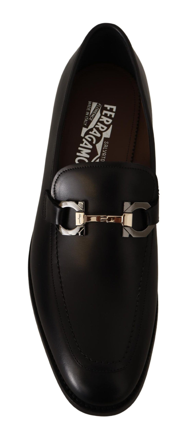 Suave Schwarz Leder Gancio Bit Loafers