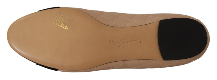 Elegante gesteppte Lederflats - schickes zweifarbiges Design