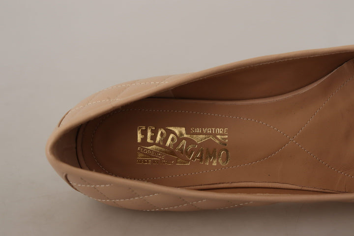Elegante gesteppte Lederflats - schickes zweifarbiges Design