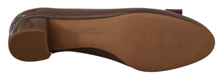 Elegante braune Kümmel-Pumps mit Vara-Schleife