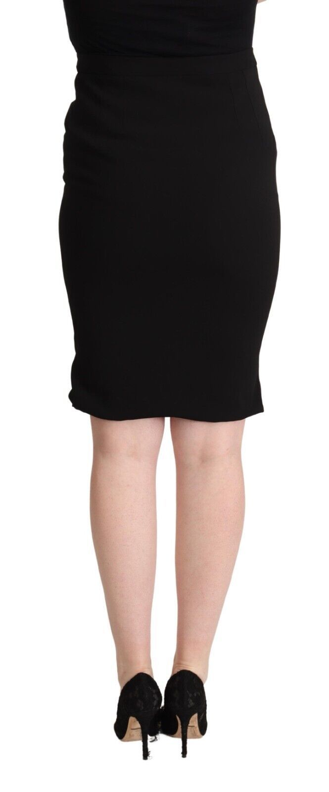 Chic high-waisted pencil skirt in black