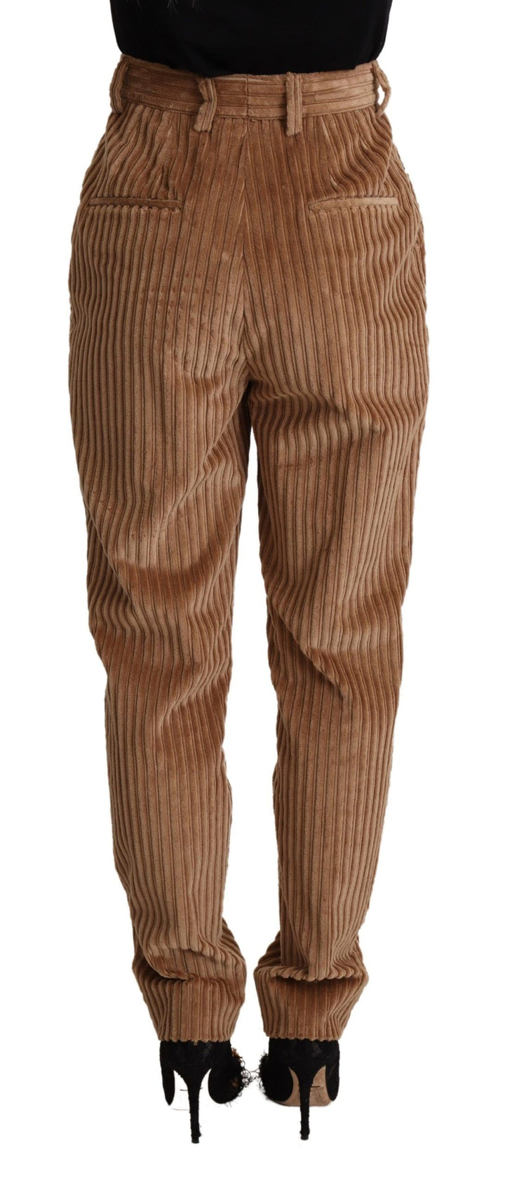 Braune Cordhose aus Baumwolle, konisch zulaufende Hose