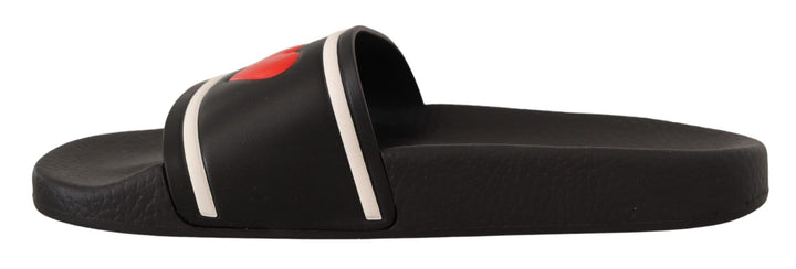 Elegant black leather sandals for her