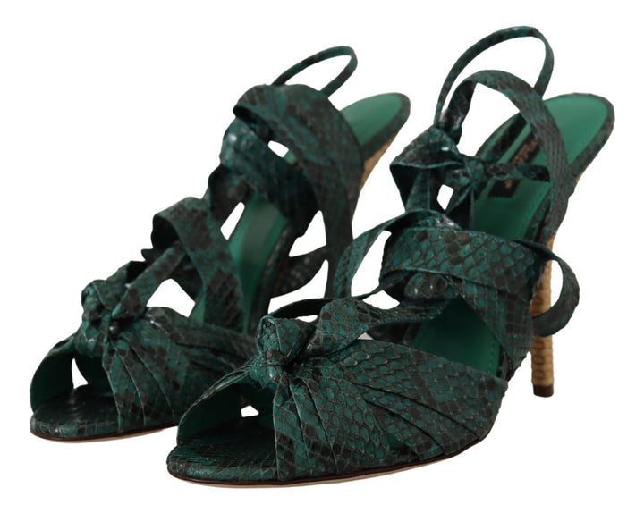 Grün Python Riemchen Sandalen Heels Schuhe